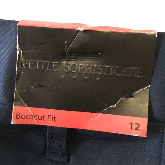 NWT Petite Sophisticate Navy Bootcut Pants Sz 12P - Picture 7 of 7